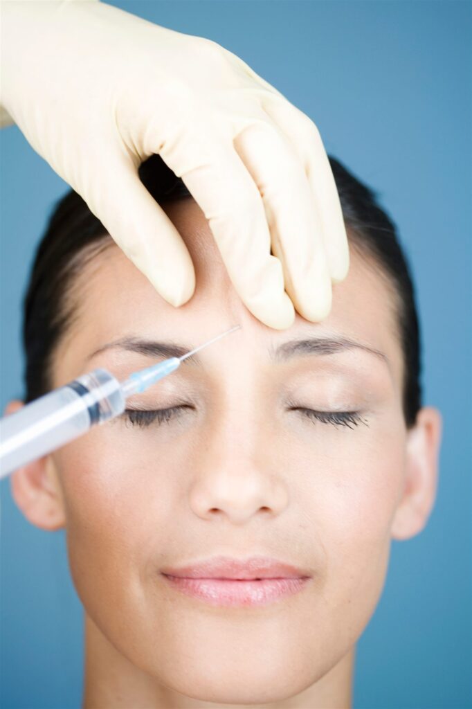 Botulinum toxin treatment on the forehead